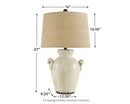Emelda - Cream - Ceramic Table Lamp