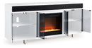 Gardoni - White / Black - 72" TV Stand With Electric Fireplace