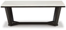 Fostead - White / Espresso - Rectangular Cocktail Table