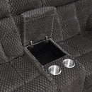 BRAVO CONSOLE LOVESEAT W/ DUAL RECLINERS-CHARCOAL