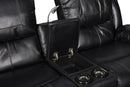 FLYNN CONSOLE LOVESEAT W/READING LIGHT, PWR FR- BLACK