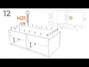 Shawburn - White / Black / Gray - Six Drawer Dresser - Pewter-tone pulls