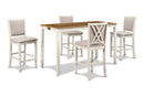 AMY 60" COUNTER TABLE+CHAIRS W/STG (5 PC) -2 TONE BISQUE