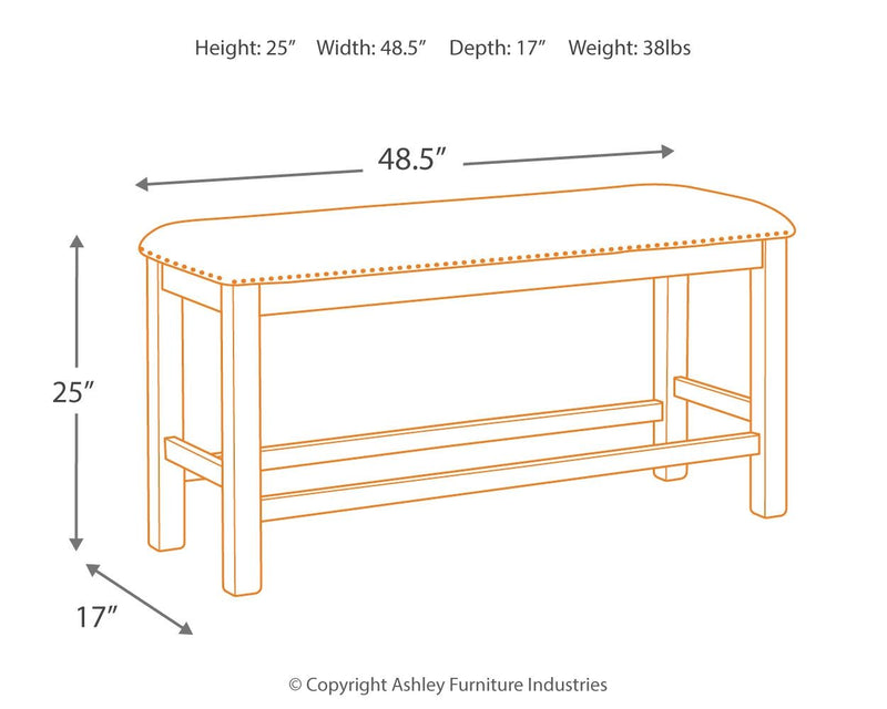 Moriville - Beige - Double Uph Bench