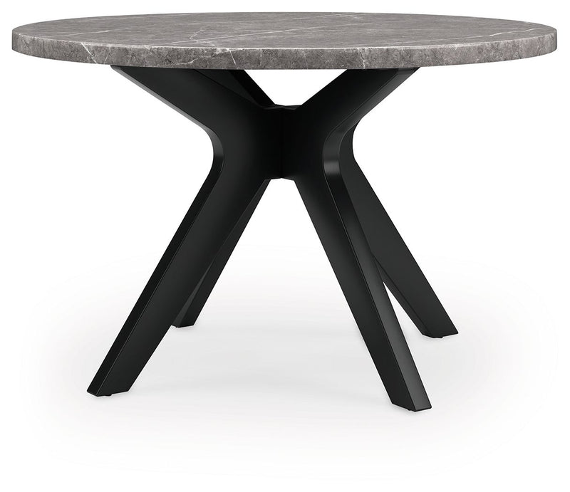 Glinari - Taupe / Black - Round Dining Room Table