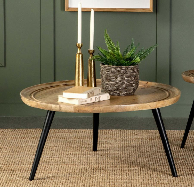 Zoe - Round Mango Wood Coffee Table - Natural