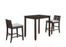 HESTON 36" STORAGE COUNTER TABLE SET W/2 CHAIRS-CHERRY