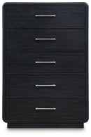 Rowanbeck - Black - Five Drawer Chest