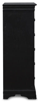 New Classic Belle Rose 5 Drawer Lift Top Chest in Black Cherry