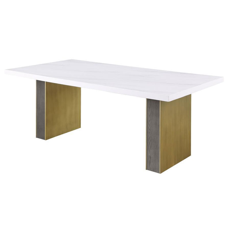 Carla - Cultured Carrara Marble Top Dining Table - White