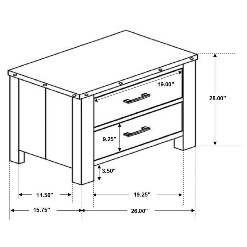 Sembene - 2-Drawer Nightstand - Antique Multi-Color