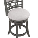 GIA 24" SWIVEL COUNTER STOOL-GRAY W/GRAY FABRIC SEAT