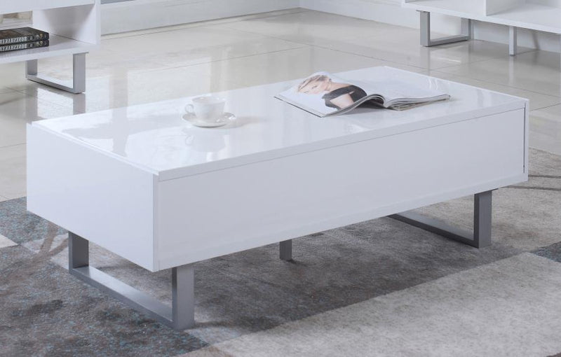 Atchison - 2-Drawer Rectangular Coffee Table - White High Gloss