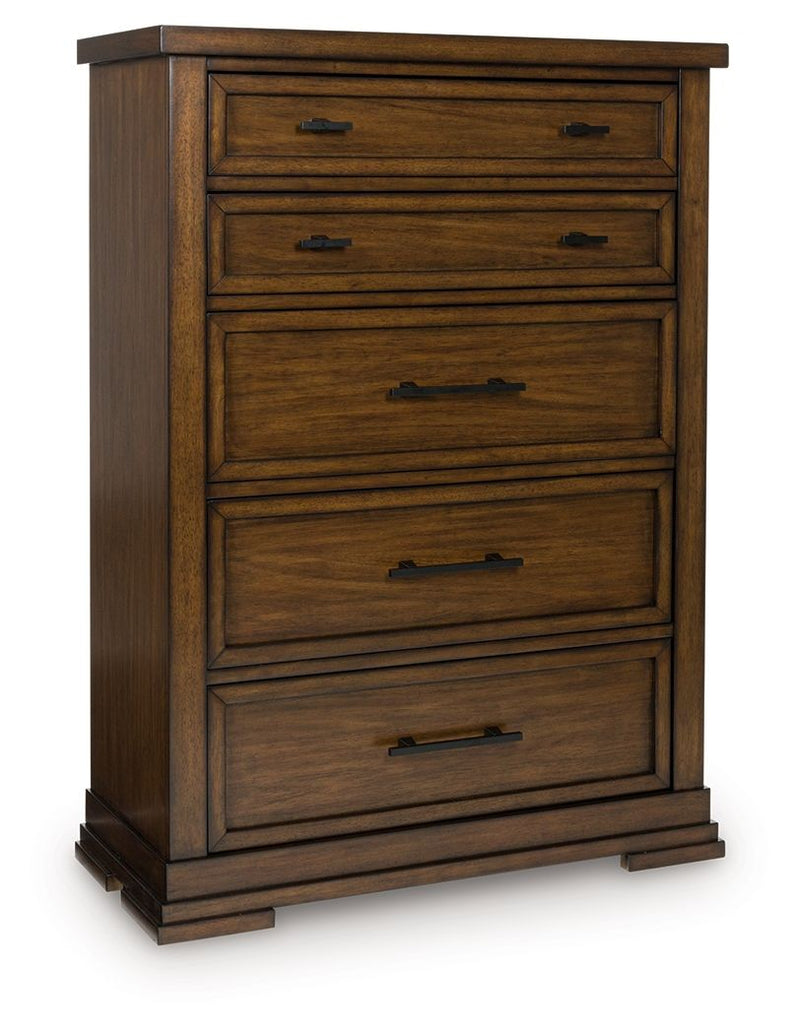 Taffenbrook - Medium Brown - Five Drawer Chest