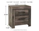 Wynnlow - Gray - Two Drawer Night Stand