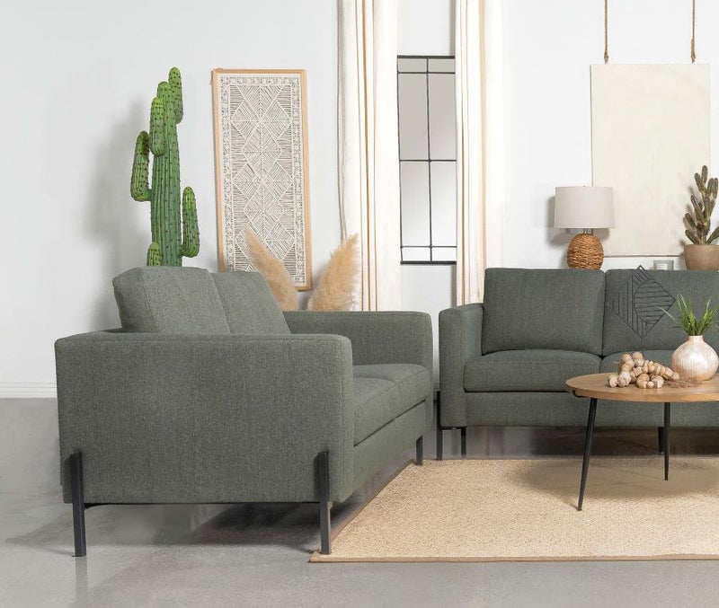 Tilly - Upholstered Track Arm Loveseat - Sage