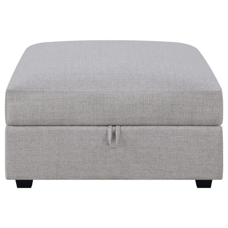 Cambria - Square Upholstered Storage Ottoman - Gray