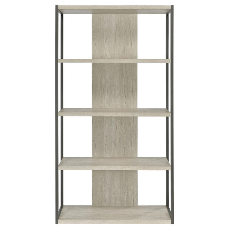 Loomis - 72" 4-Shelf Bookshelf - Whitewashed Gray