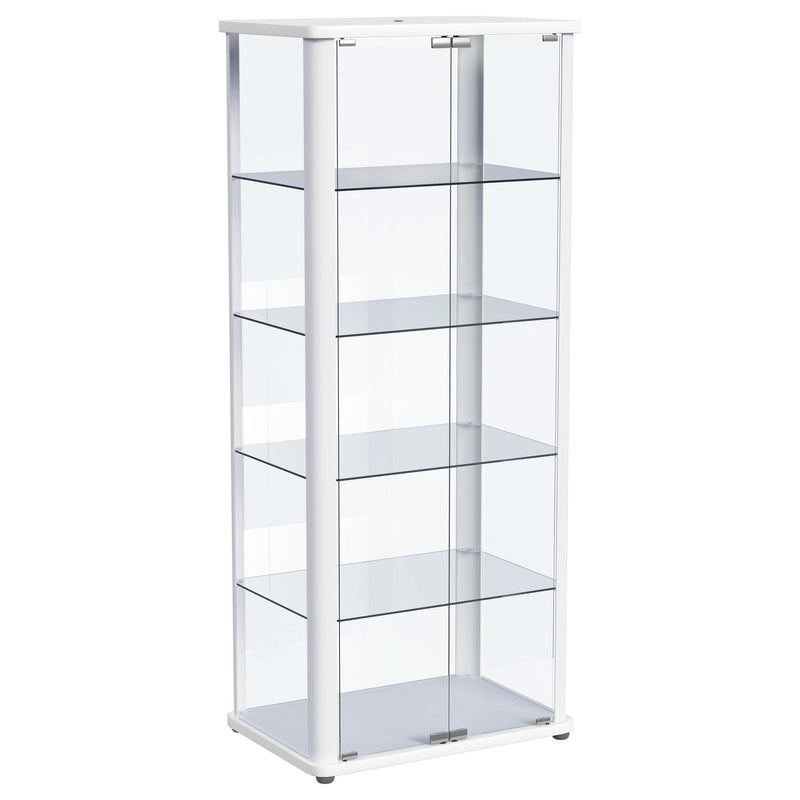 Aero - 5-Shelf Display Curio Cabinet With Led Lighting