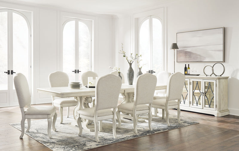 Arlendyne - Antique White - 11 Pc. - Dining Table, 8 Side Chairs, Server