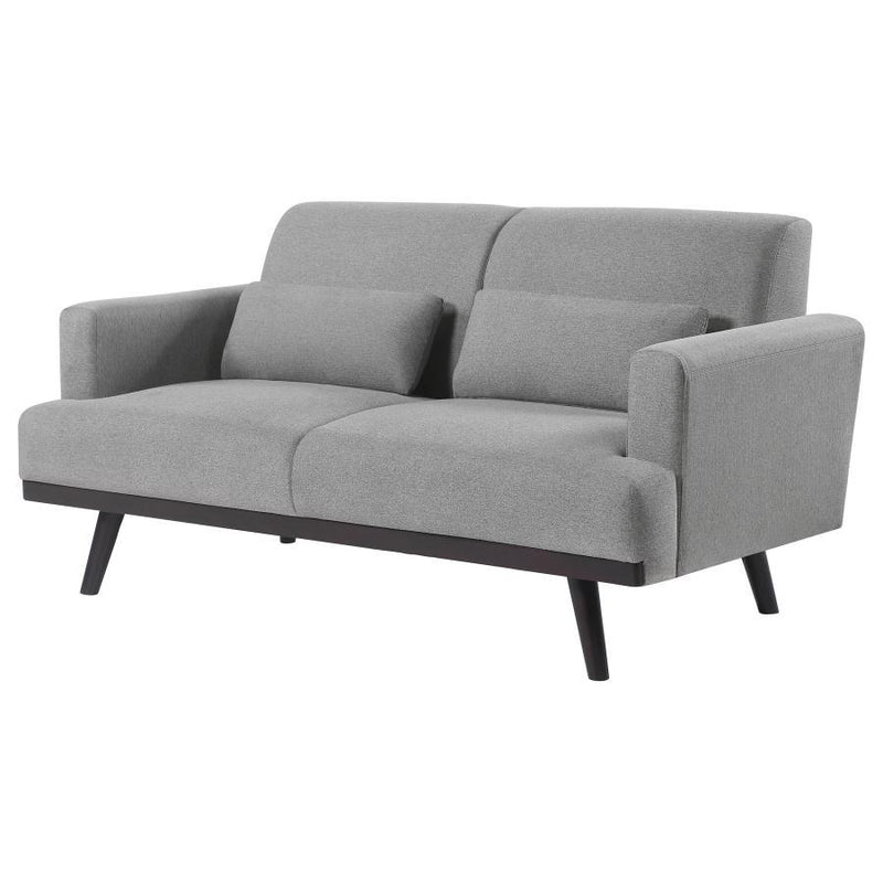 Blake - Upholstered Track Arm Loveseat - Sharkskin