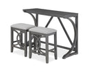 BELLA COUNTER TABLE & 2 STOOLS-GRAY