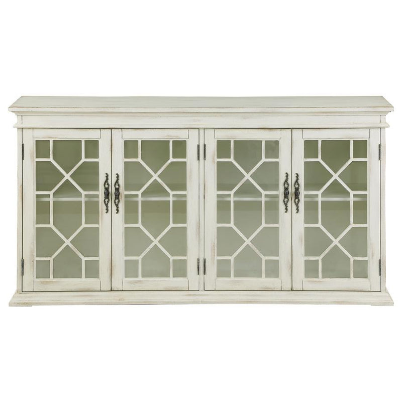 Kiara - 4-Door Wood Lattice Storage Accent Cabinet