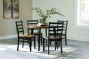 Blondon - Brown / Black - Dining Table and 4 Chairs (Set of 5)