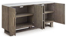 Loyaska - Grayish Brown / White - Extra Large TV Stand
