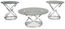 Hollynyx - Chrome Finish - Occasional Table Set (Set of 3)