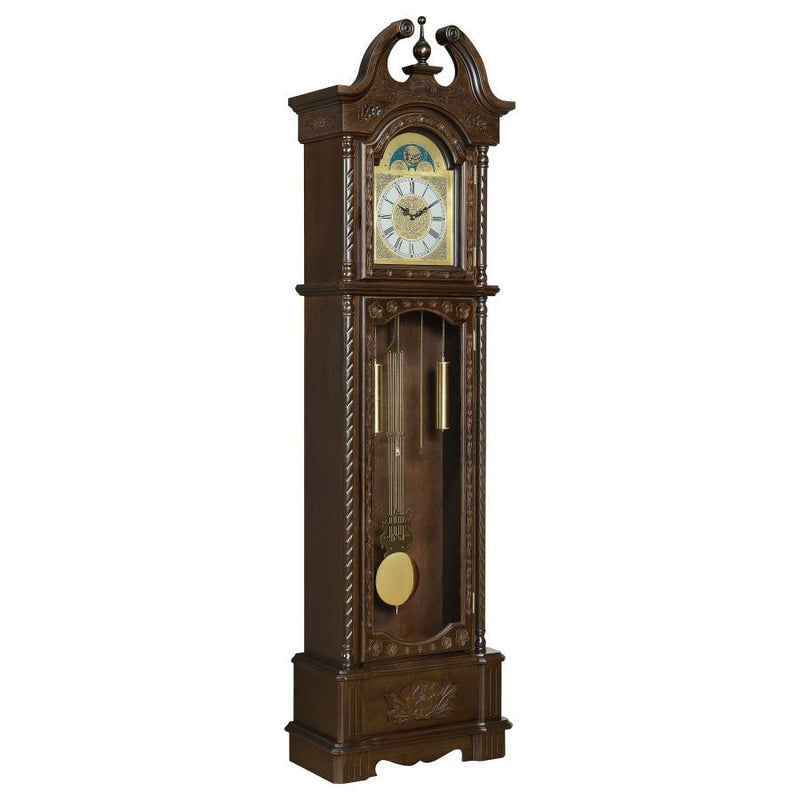 Cedric - Grandfather Clock With Adjustable Chime - Golden Brown