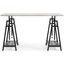 Bayflynn - White / Black - Adjustable Height Desk