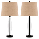 Travisburg - Clear / Black - Glass Table Lamp (Set of 2)