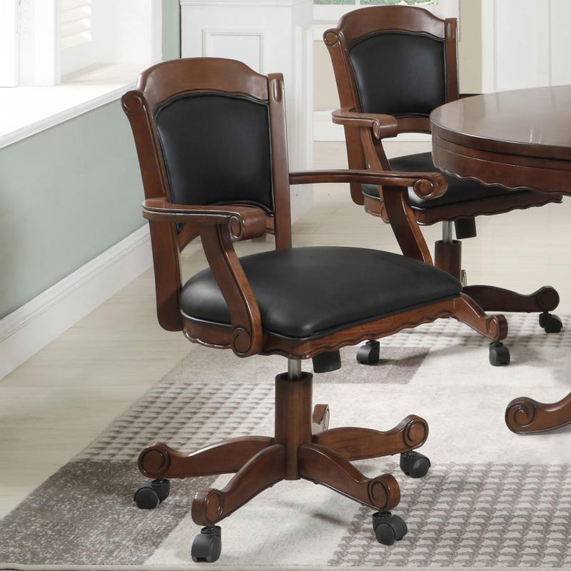 Turk - Upholstered Swivel Dining And Game Chair - Tobacco