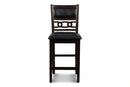 GIA 30" COUNTER TABLE W/2 CHAIRS & STG SHELF-EBONY