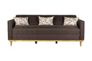 AIDEN SOFA W/3 THROW PILLOWS-CHOCOLATE