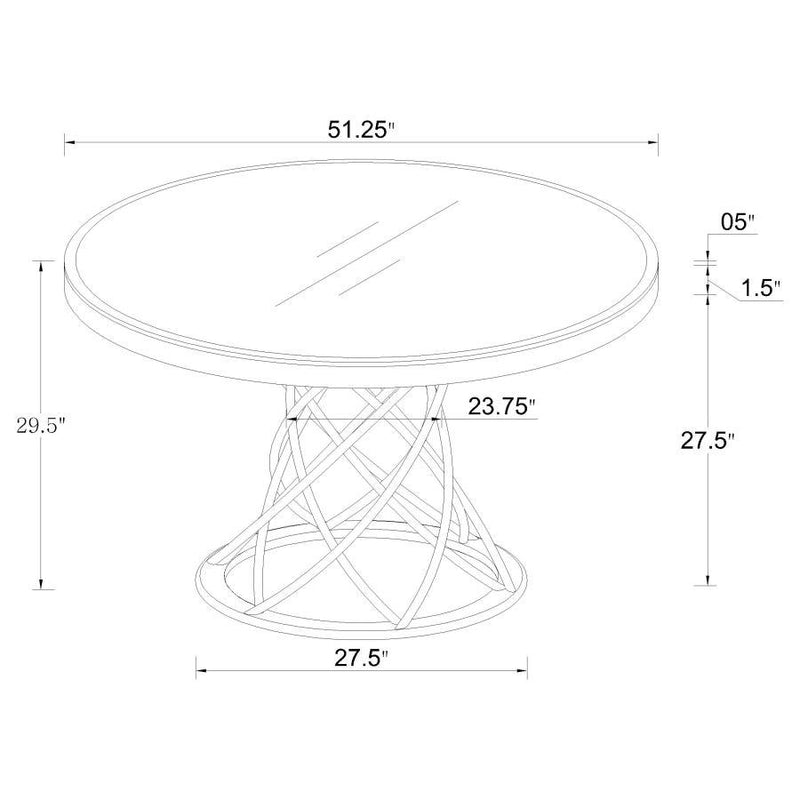 Irene - Round Glass Top Dining Table - Chrome