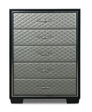 New Classic Furniture Luxor 5 Drawer Chest in Black/Silver