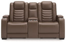 High Impact - Tobacco - Power Reclining Loveseat With Console / Adj Hdrst