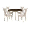 HUDSON 48" ROUND DINING TABLE & 4 CHAIR SET-BROWN/CREME