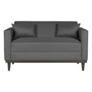AIDEN LOVESEAT W/2 THROW PILLOWS-SILVER GRAY