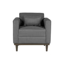 AIDEN CHAIR W/1 THROW PILLOW-SILVER GRAY