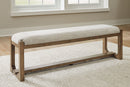 Cabalynn - Oatmeal / Light Brown - Large Uph Dining Room Bench