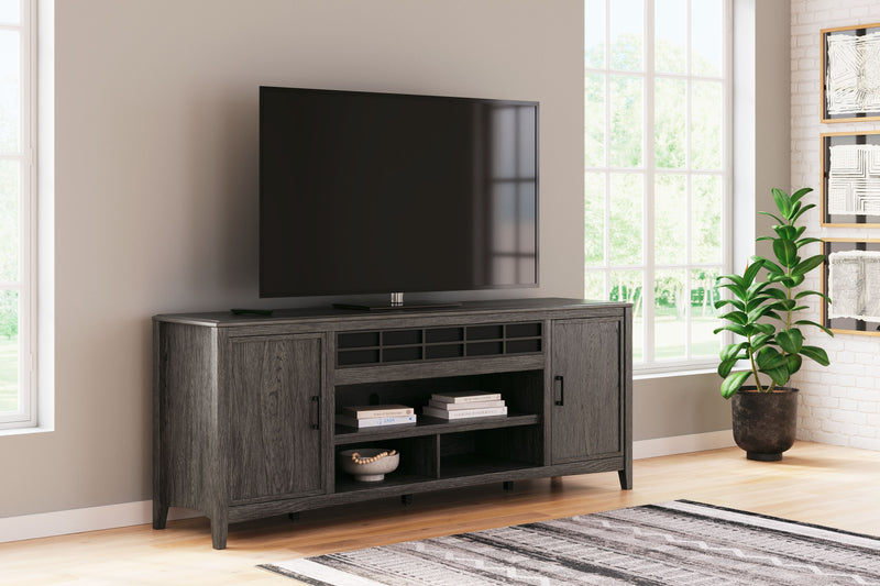 Montillan - Grayish Brown - XL TV Stand With Fireplace Option