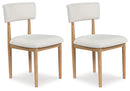 Sawdyn - White / Light Brown - Dining Upholstered Side Chair (Set of 2)