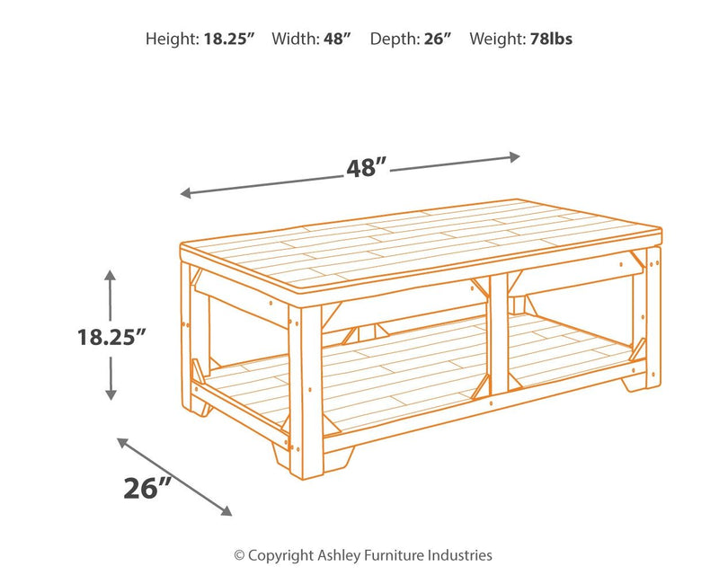 Fregine - Whitewash - Lift Top Cocktail Table