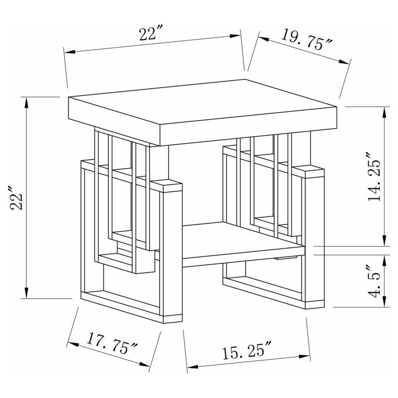 Schmitt - Rectangular Side End Table - White High Gloss