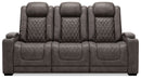 HyllMont - Gray - PWR REC Sofa with ADJ Headrest