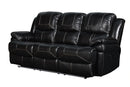 FLYNN SOFA W/LIGHTED BASE & PWR FR-BLACK