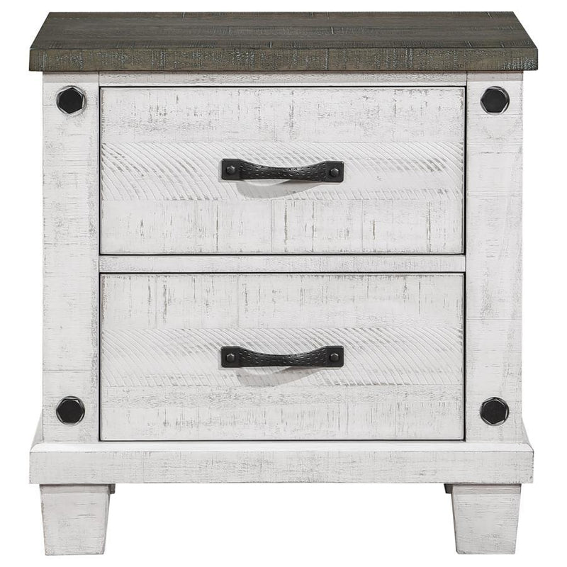 Lilith - 2-Drawer Nightstand - Distressed White